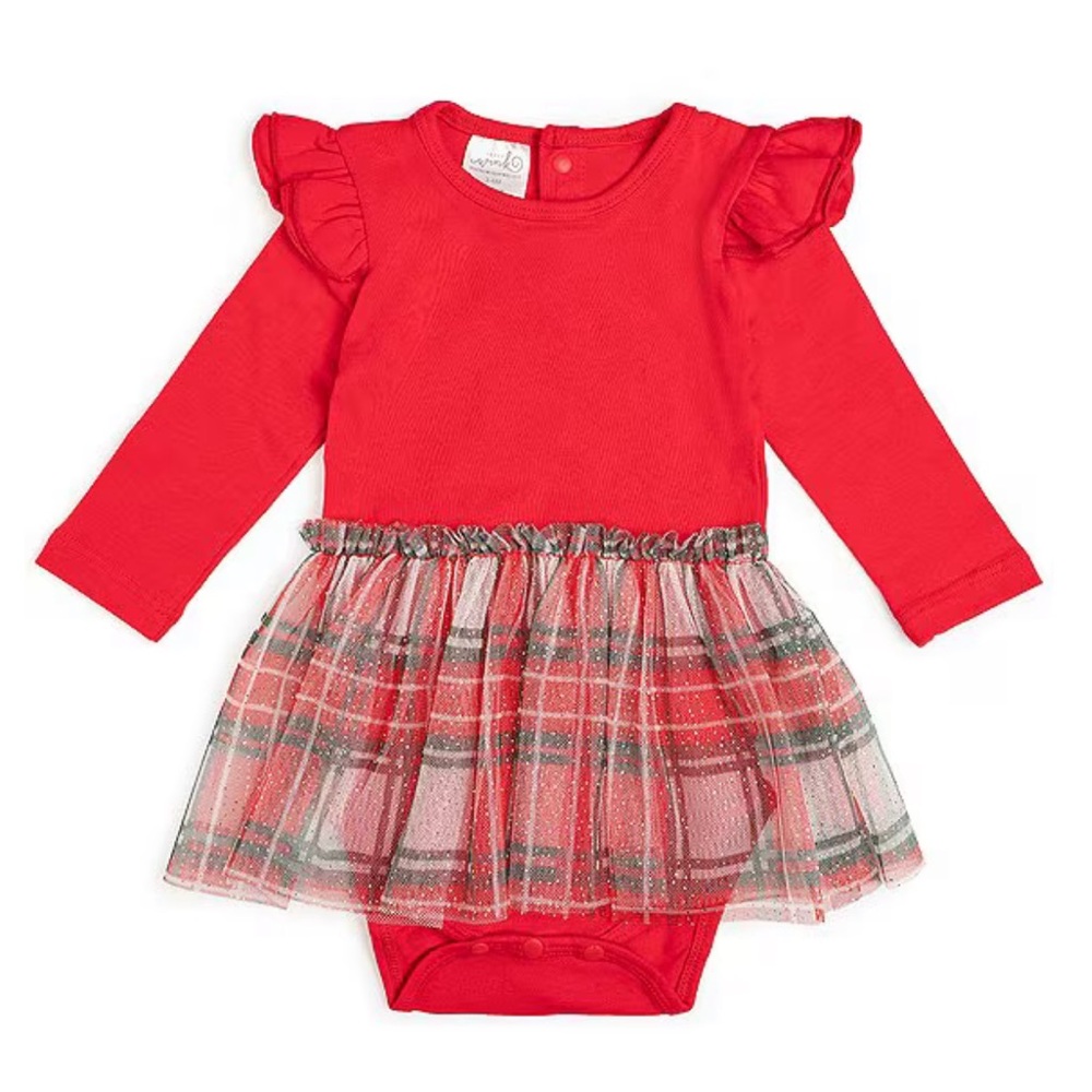 Sweet Wink Holiday Plaid Tutu Bodysuit